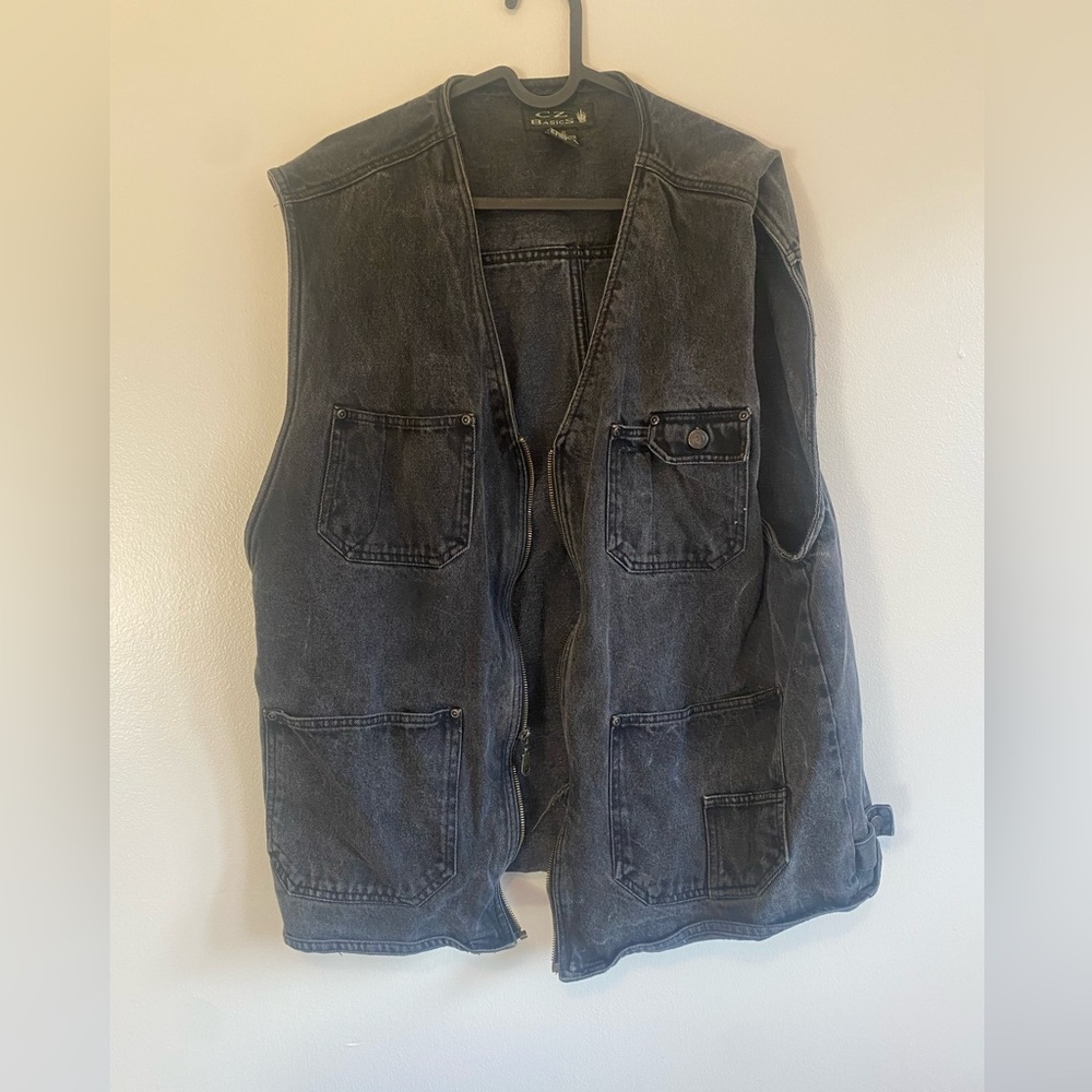 Cute Vintage CZ Basics Men XL cotton jean vest 🌟